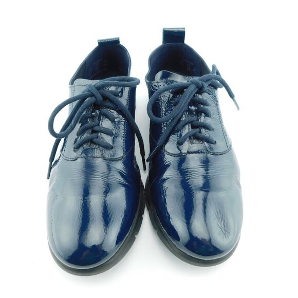 HOTTER Dark Blue Patent Lace Up Sneakers Oxfords Walking Shoes 9.5US / 41.5EU - Picture 2 of 7